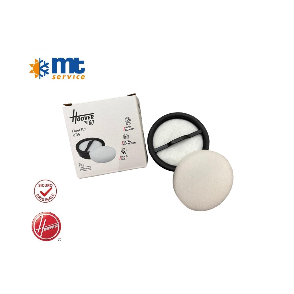 Kit Filtri Aspirapolvere Hoover U114, Extra Filtraggio, Ricambio originale Aspirapolvere Hoover "GO"
