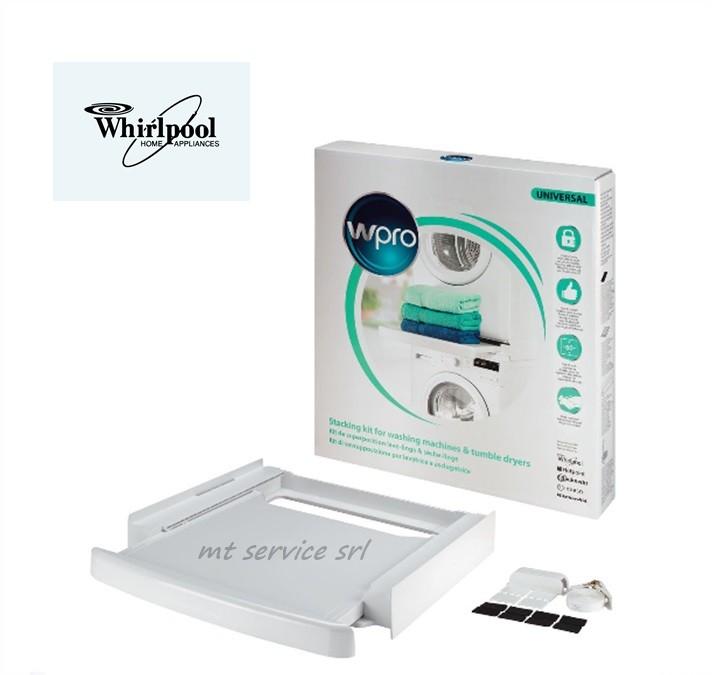 Kit sovrapposizione colonna 60x60 lavatrice asciugatrice con ripiano estraibile