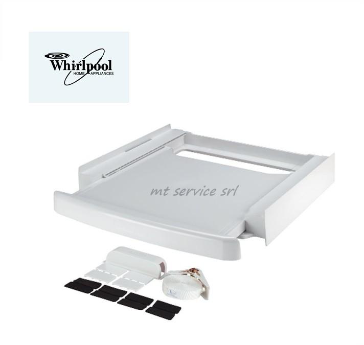 Kit sovrapposizione colonna 60x60 lavatrice asciugatrice con ripiano estraibile