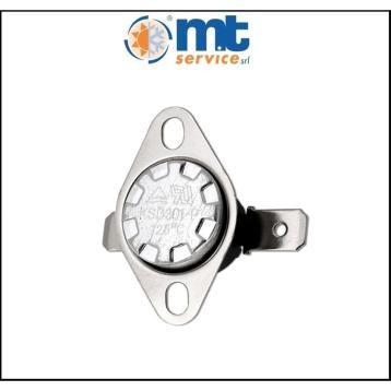 Termostato scatto fisso n.c. 128° con occhielli di fissaggio faston da 6,3mm
