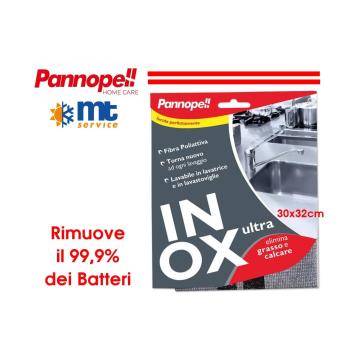 PANNO IN FIBRE POLIATTIVE "INOX ULTRA" SGRASSA E LUCIDA 30X32cm