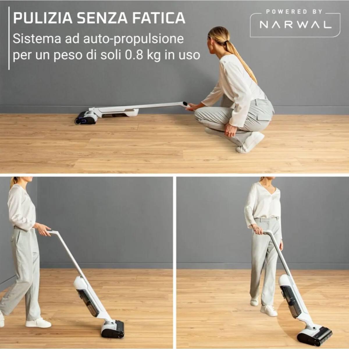 Scopa lavapavimenti senza fili wet and dry rowenta gz7035