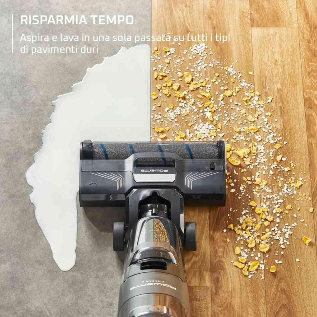 Scopa / lavapavimenti senza fili wet and dry rowenta gz5035 x-clean 4