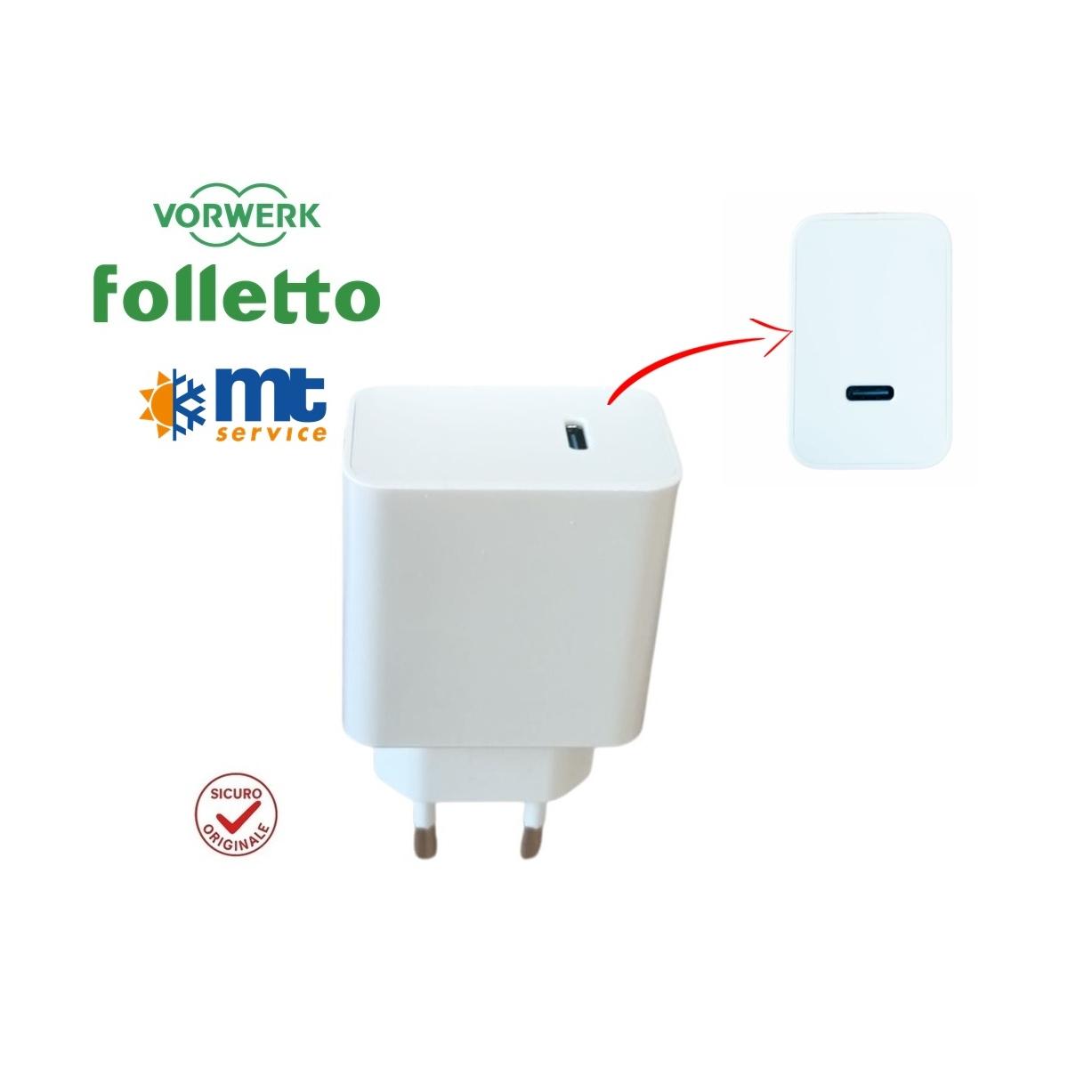 Alimentatore usb-c senza cavo originale folletto cm7 / vm7