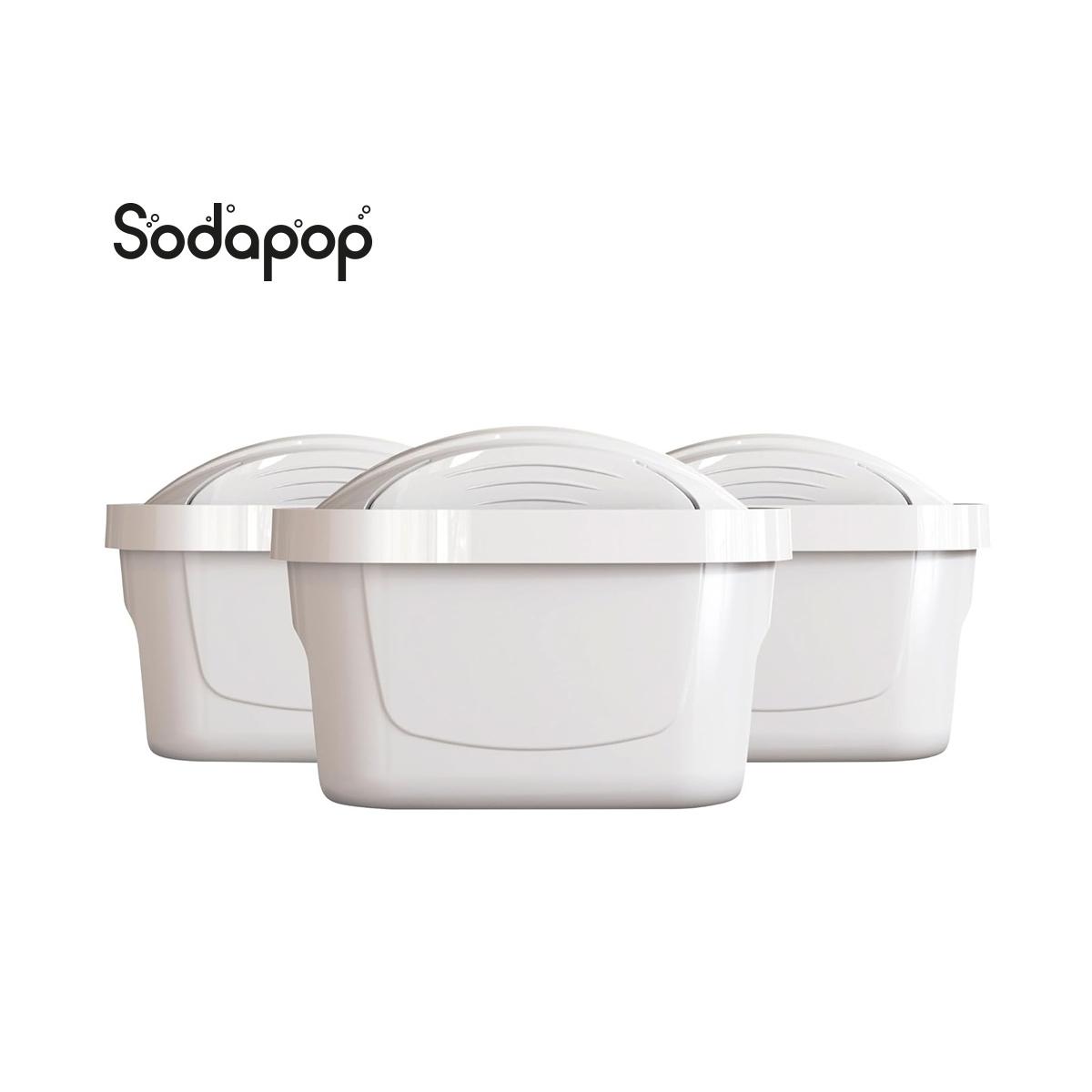 Cartuccia filtrante caraffa tripack sodapop compatibile con brita maxtra