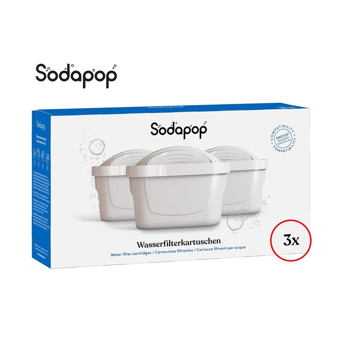 Cartuccia filtrante caraffa tripack sodapop compatibile con brita maxtra