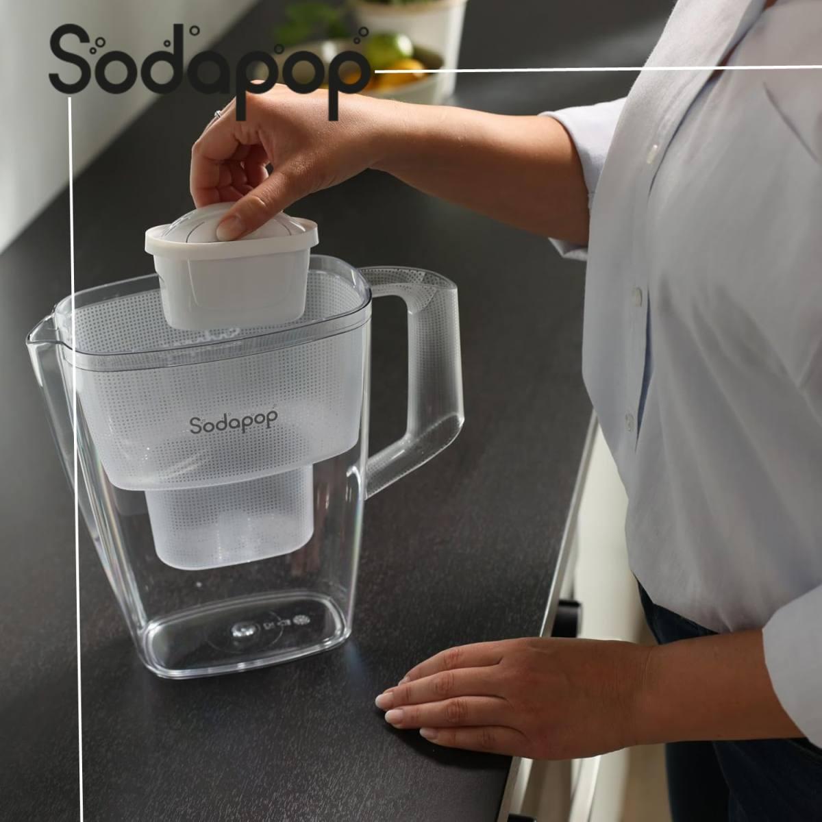 Cartuccia filtrante caraffa tripack sodapop compatibile con brita maxtra