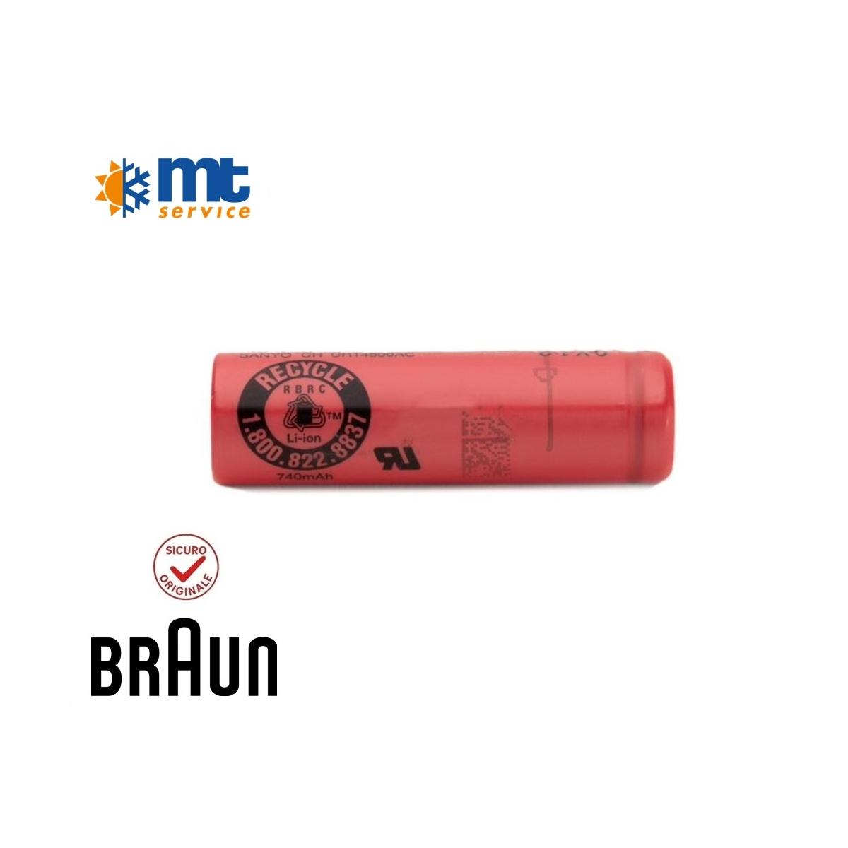 BATTERIA RICARICABILE ROSSA Li-ion UR14500AC-CN RASOIO BRAUN/SPAZZOLINO ORAL-B