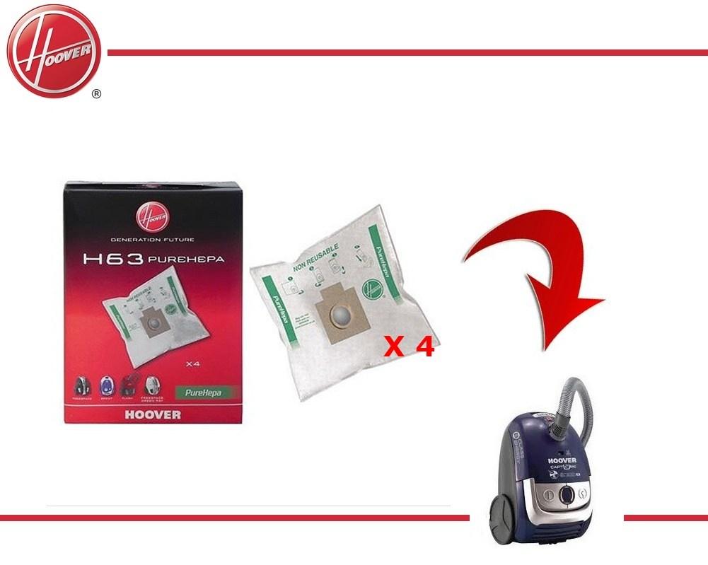 SACCHETTI ASPIRAPOLVERE HOOVER ORIGINALI - H63 Microfibra 4 Pz