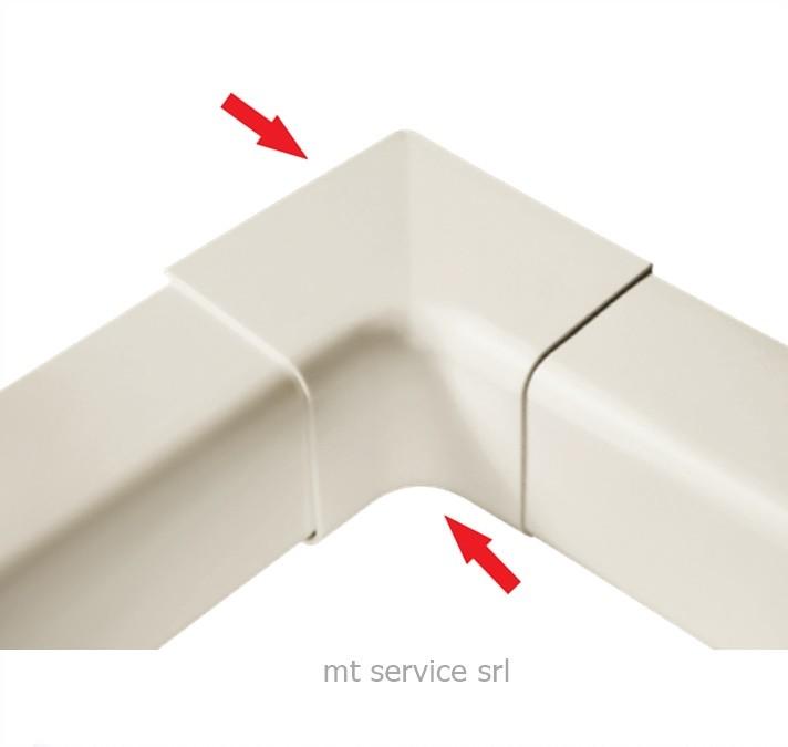 Angolo interno in plastica per canalina da 80 cm