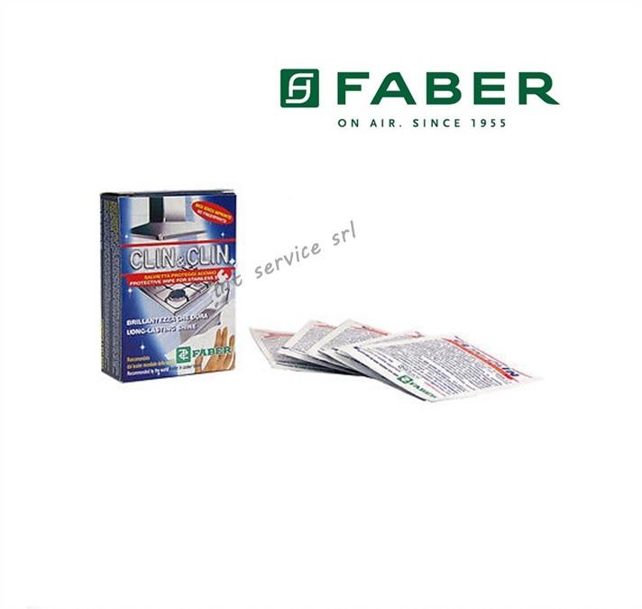 SALVIETTE PER PULIZIA ACCIAIO CLIN&CLIN FABER (5 Salviettine)
