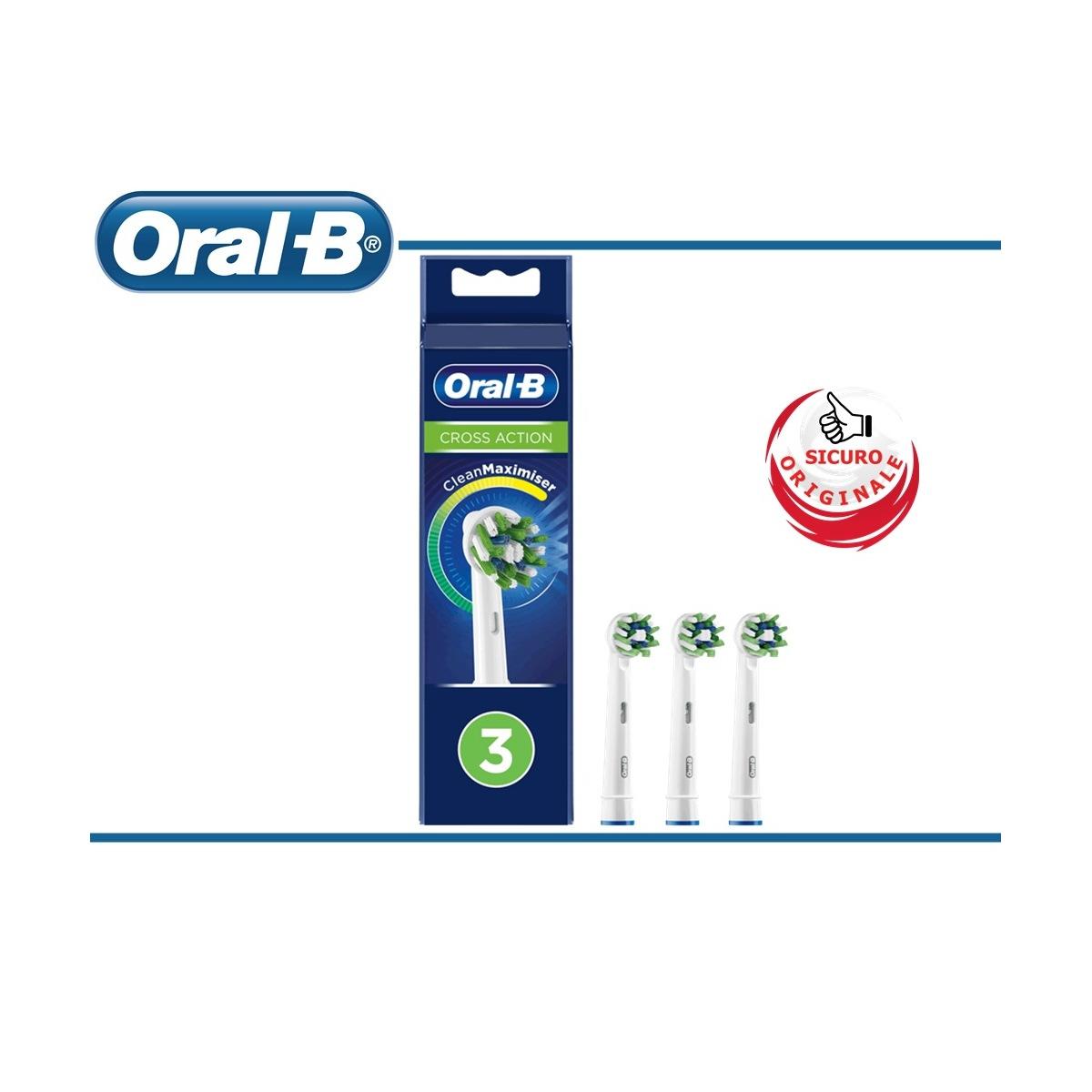 TESTINE RICAMBIO SPAZZOLINO ORAL B CROSS ACTION EB50-3 - 3 PZ Setole Verdi