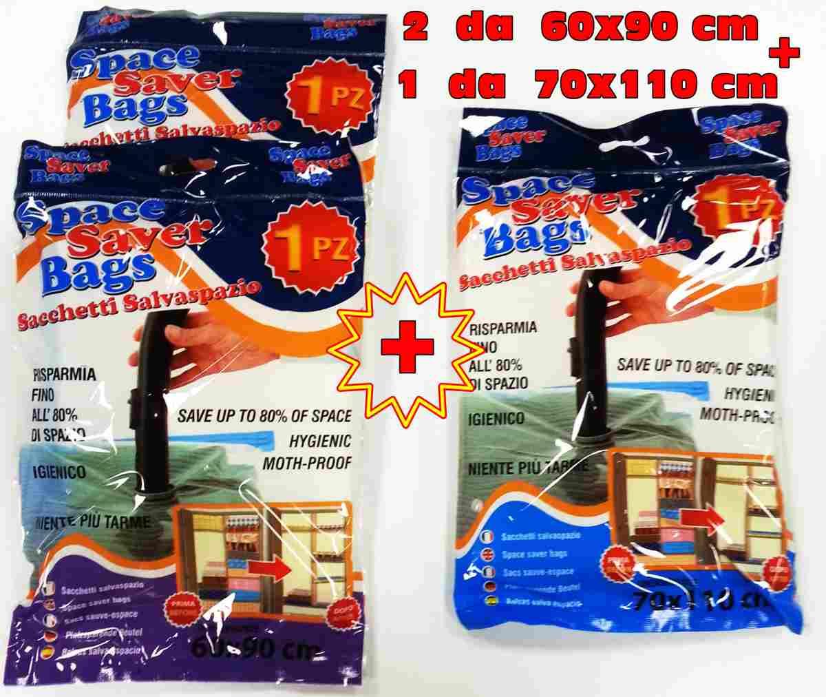 KIT N3 SACCHI SALVASPAZIO/SOTTOVUOTO ( 2 - 60X90cm + 1 - 70X110cm )