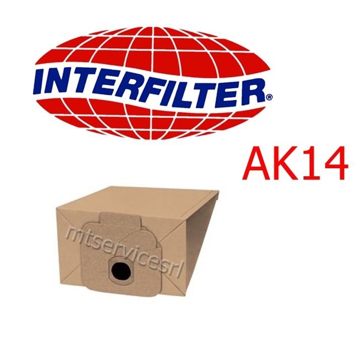 SACCHETTI ASPIRAPOLVERE CARTA 5 Pz - ADATTABILI AEG - OMEGA - AKA - CHROMEX