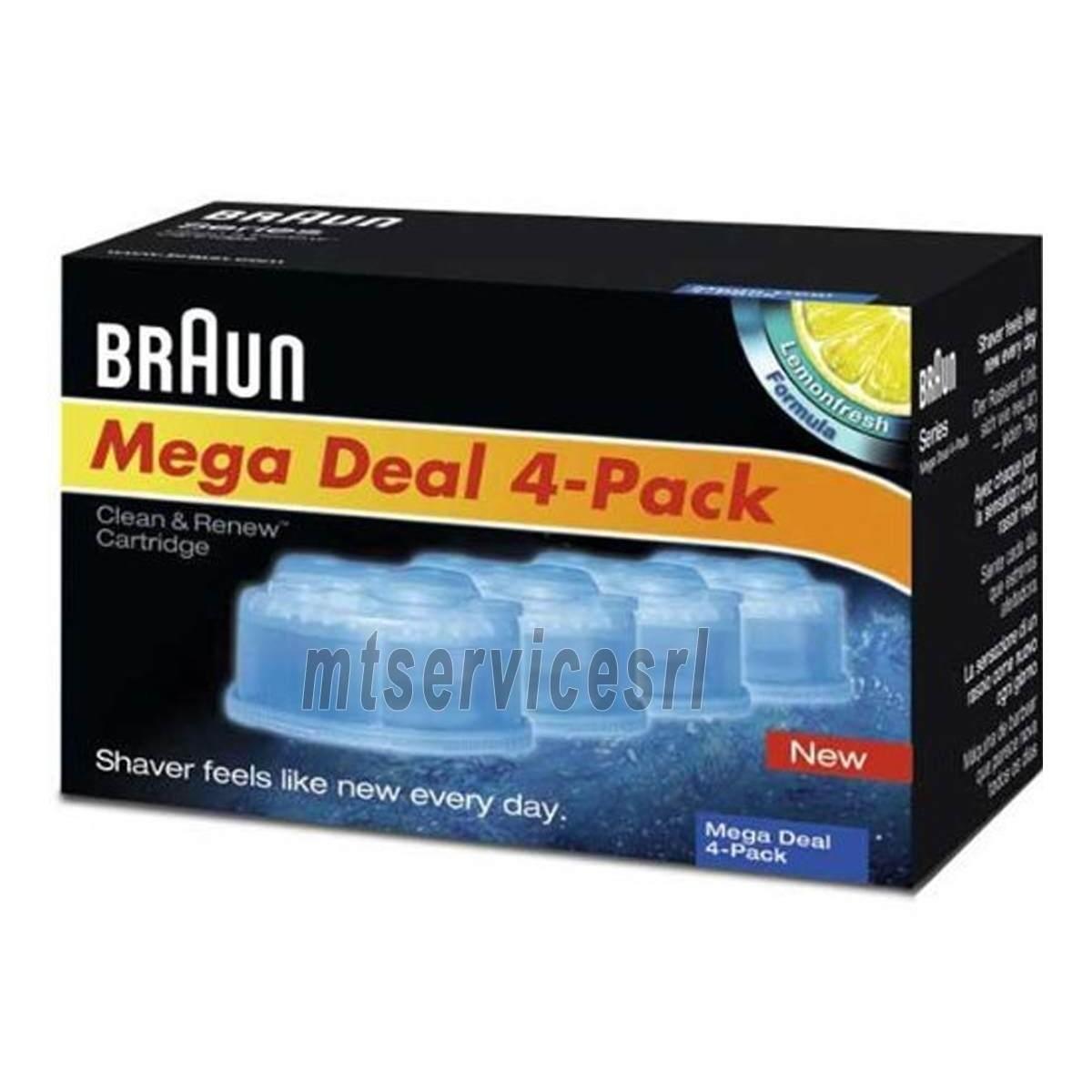Pack di 4 cartucce braun ccr4 mega deal clean & renew cartridge
