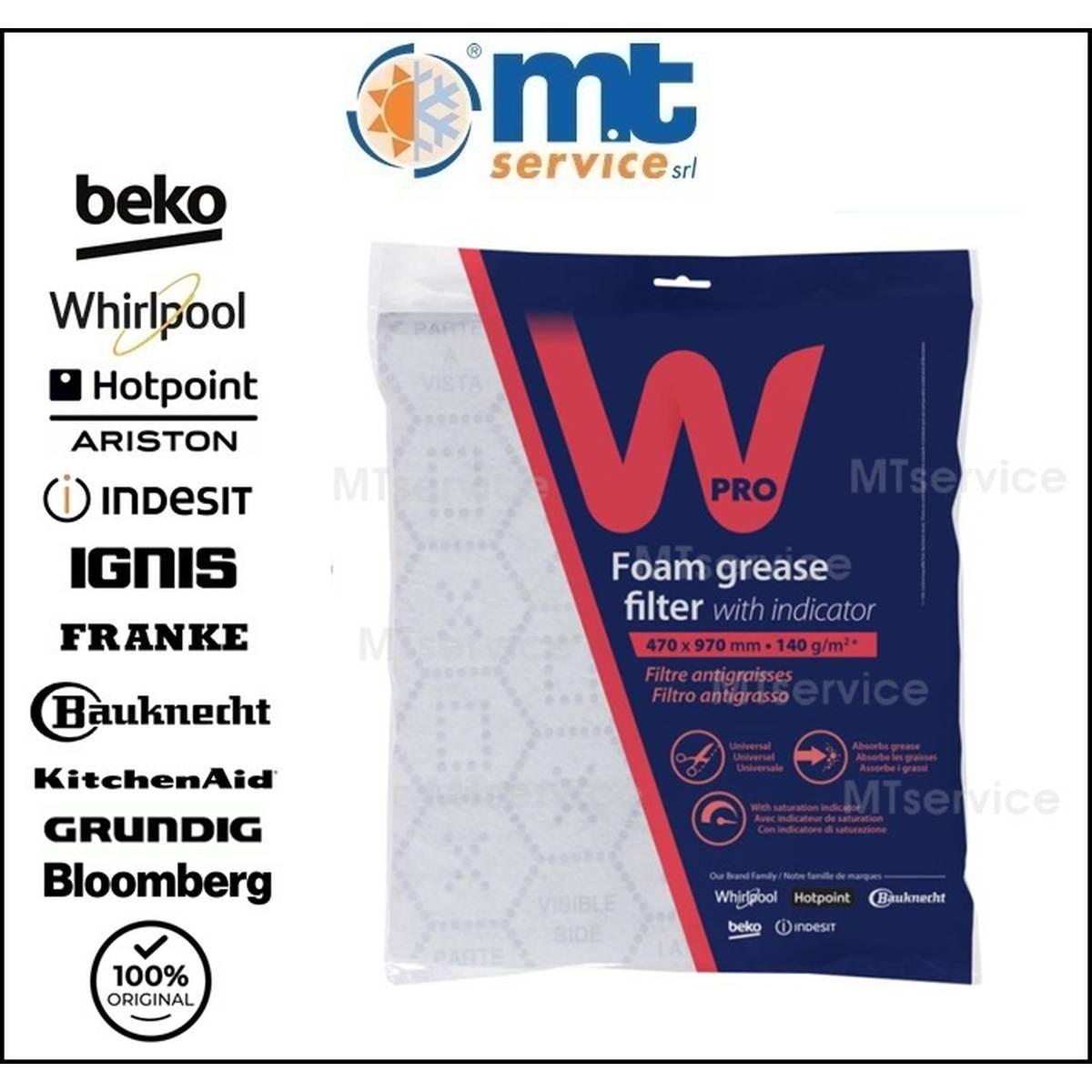 FILTRO CAPPA ANTIGRASSO CON INDICATORE SATURAZIONE 47x97cm ORIGINALE WPRO