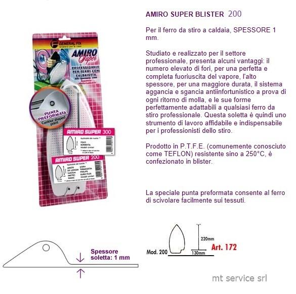 COPRIPIASTRA IN TEFLON AMIRO SUPER MOD 200 per FERRO C/CALDAIA