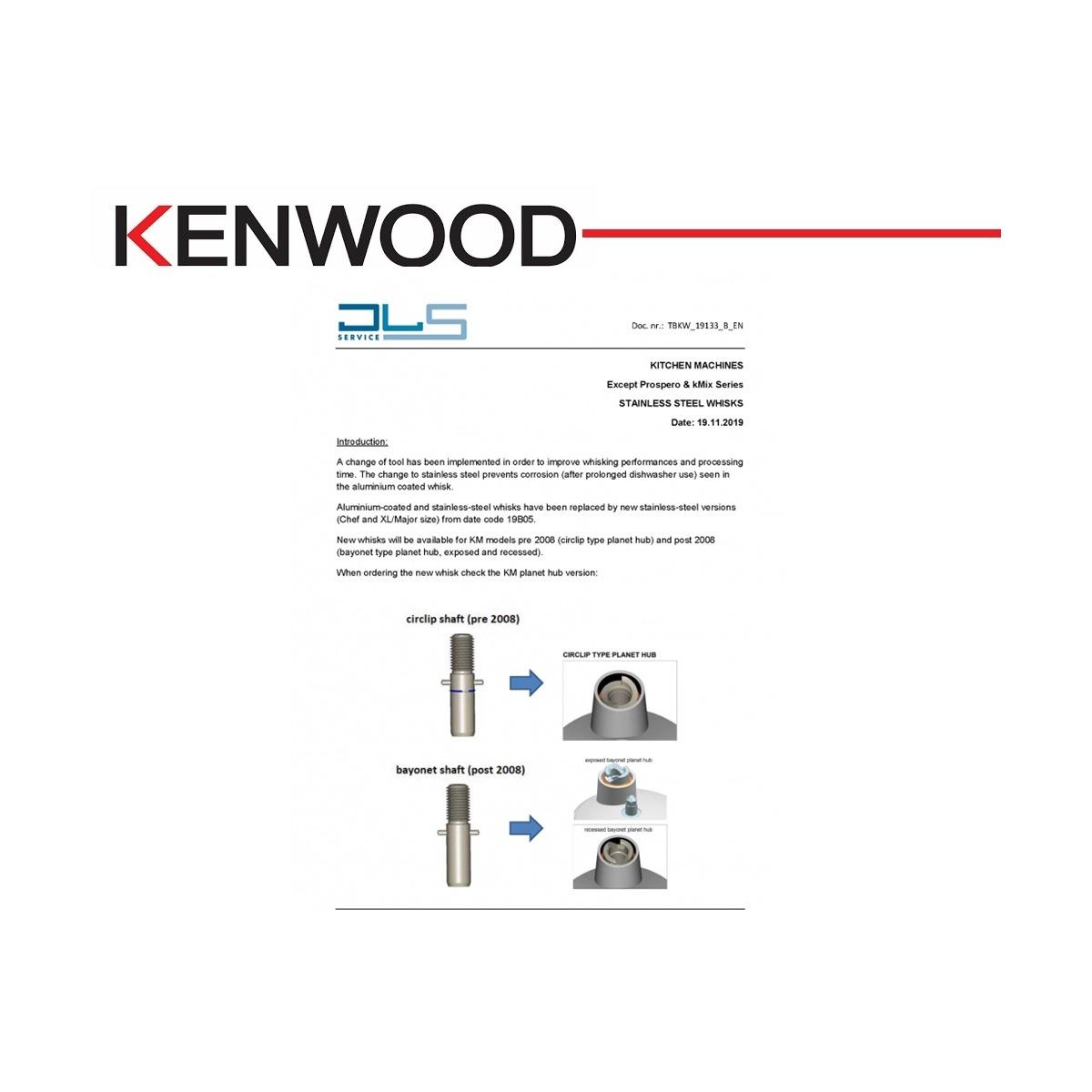 Frusta acciaio attacco baionetta 6 fili originale kenwood chef