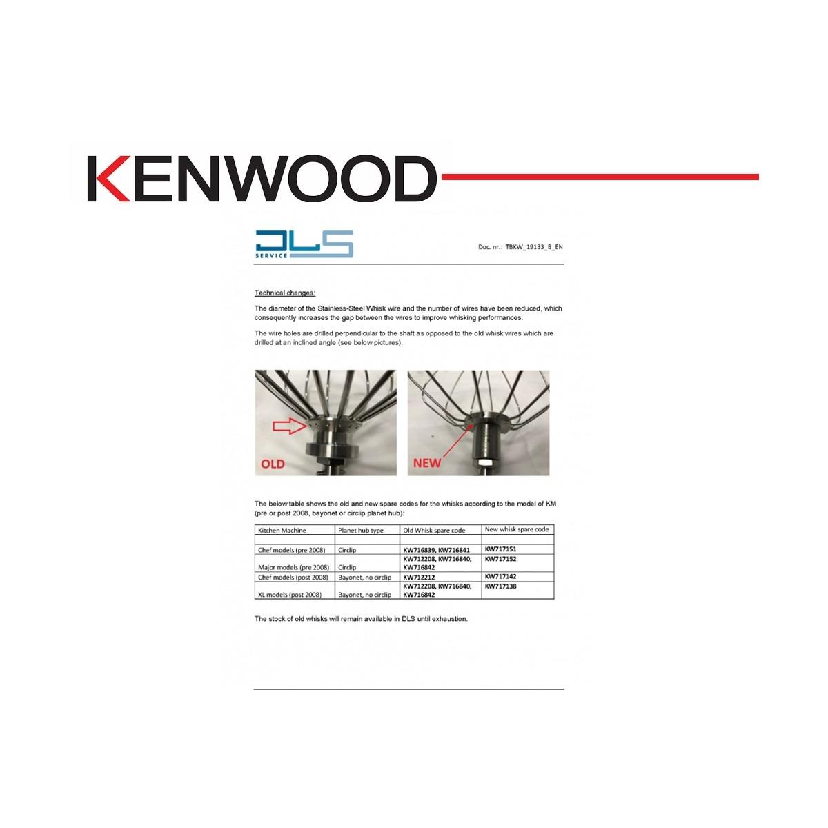 Frusta acciaio attacco baionetta 6 fili originale kenwood chef