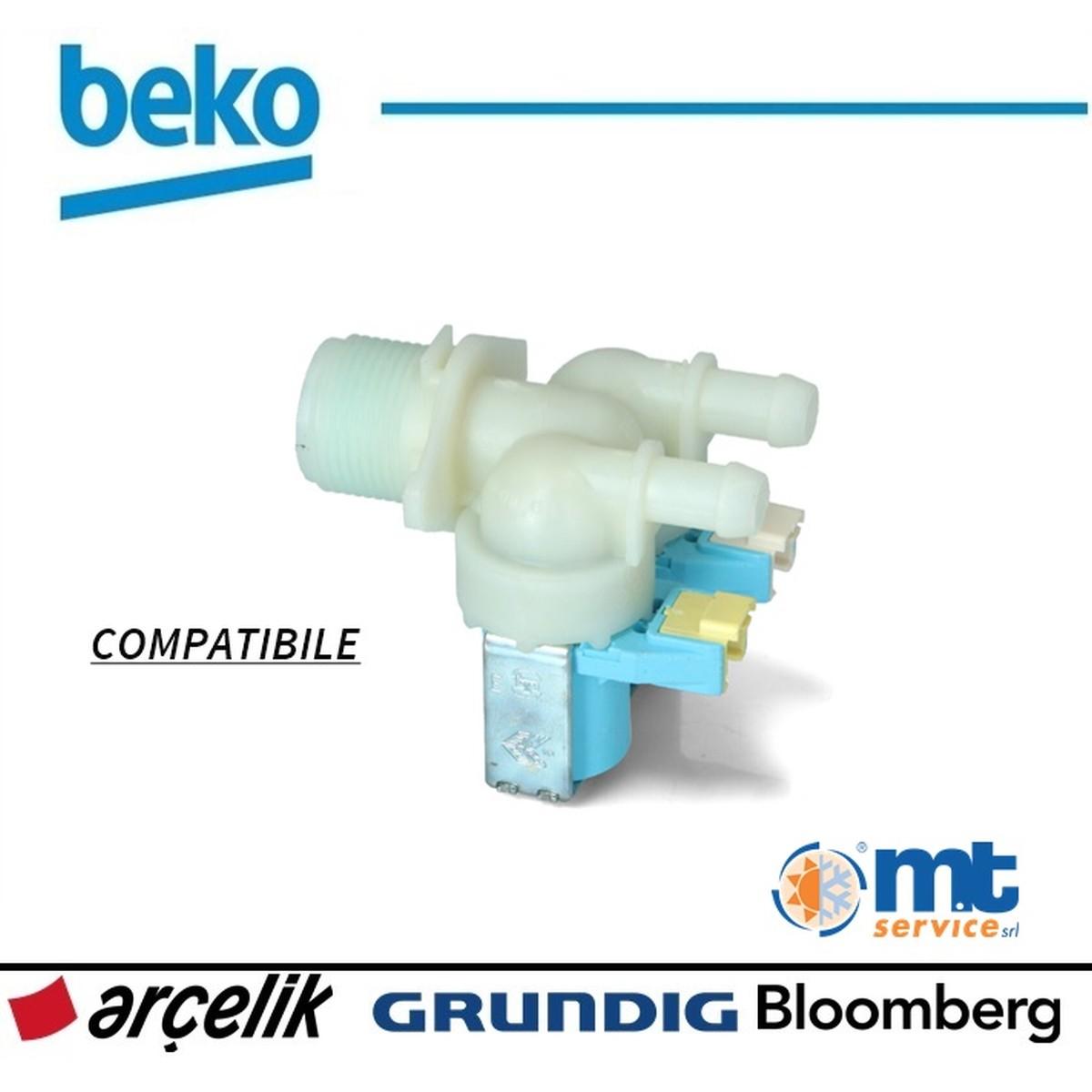 Elettrovalvola doppia 2 vie compatibile beko 2836480100, 2901250300, 2906850100, 2906870100, 2906870200, 2906920100 val021ac c00864970 c00869647 c00864968 693050319