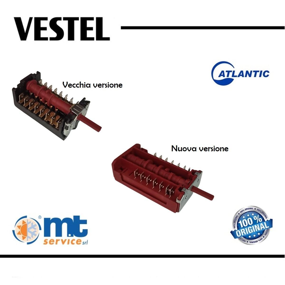 Commutatore forno 850605 a 4 + 0 atlantic vestel ex 32010640 m653210640 26me0240 45519203 32038576 39cu602 307cu26