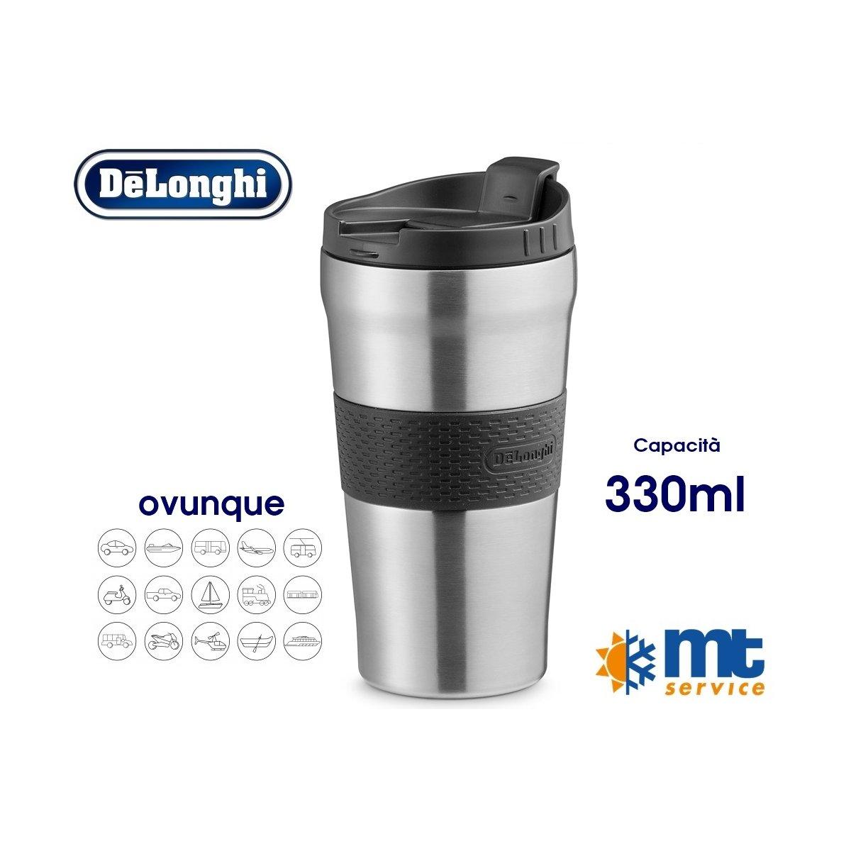 Tazza da viaggio in Acciao Inox per Bevande Calde e Fredde - DèLonghi - 330ml